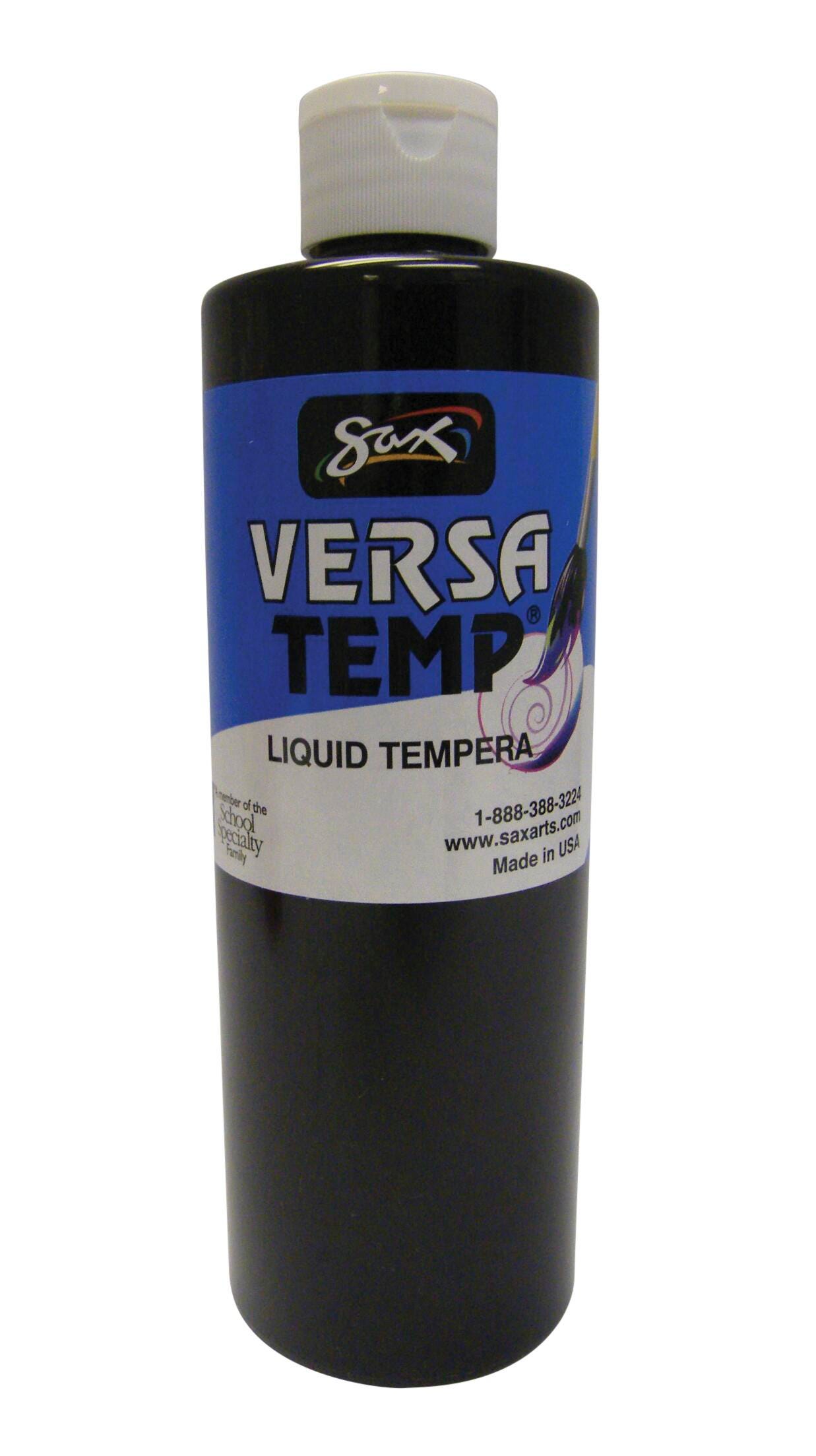 Sax Versatemp Heavy-Bodied Tempera Paint, 1 Pint, Black 1440686